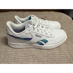 Reebok Court Advance Sneakers White Teal Purple Youth 6 Mens 6 Womens 7.5 EUR 38